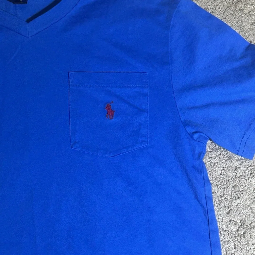 Polo Ralph Lauren Kid's Pocket T-Shirt Size M (10-12) Blue Short Sleeve